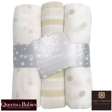 Pack de 3 gasas Muselinas