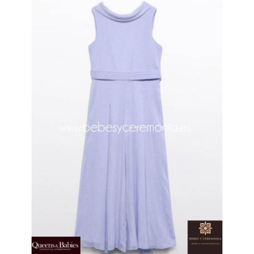 Mono largo gasa bambula niña lila