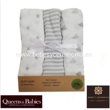 Pack de 3 gasas Muselinas Bambú Fantasía