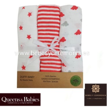 Pack de 3 gasas Muselinas Bambú Fantasía